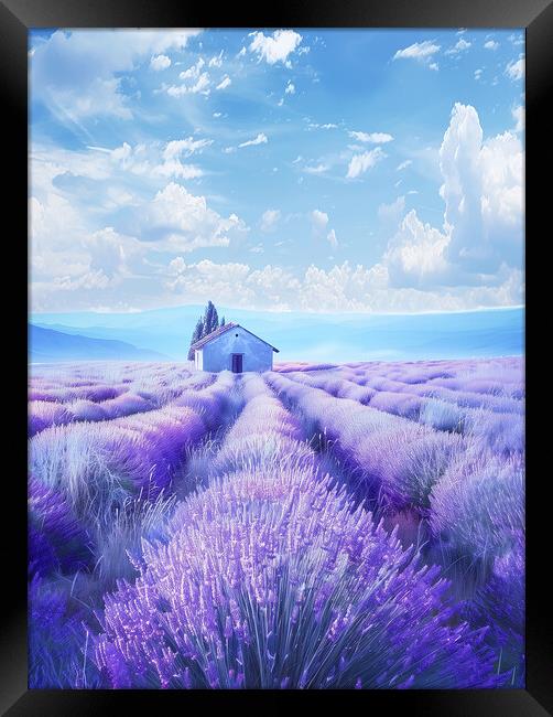 lavender Fields Provence France Framed Print by T2 
