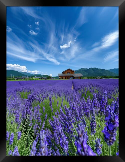 lavender Fields Provence France Framed Print by T2 