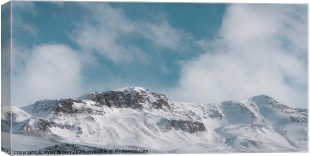 Icelandic Snow Capped Mountain Canvas Print by Ryan Brown
