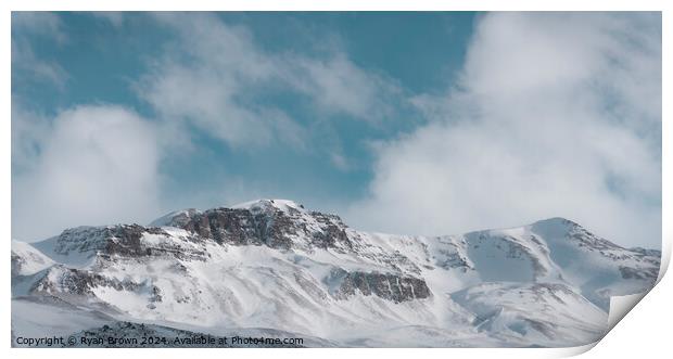 Icelandic Snow Capped Mountain Print by Ryan Brown
