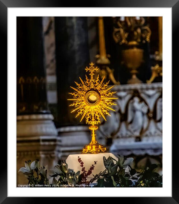 Golden Monstrance Holding Bread Basilica of Notre Dame Lyon Fran Framed Mounted Print by William Perry