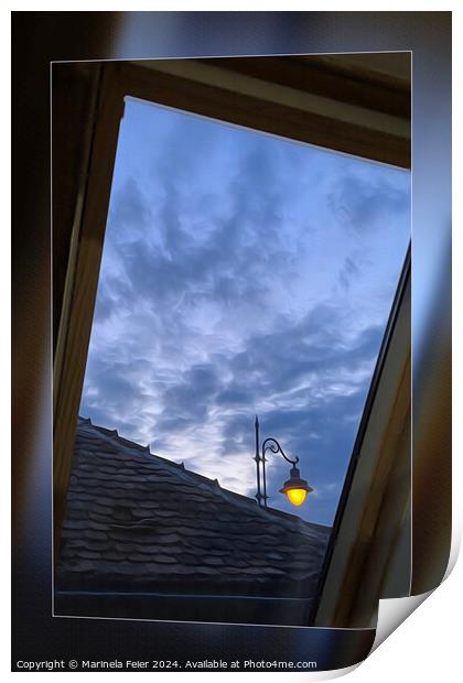 The attic window Print by Marinela Feier