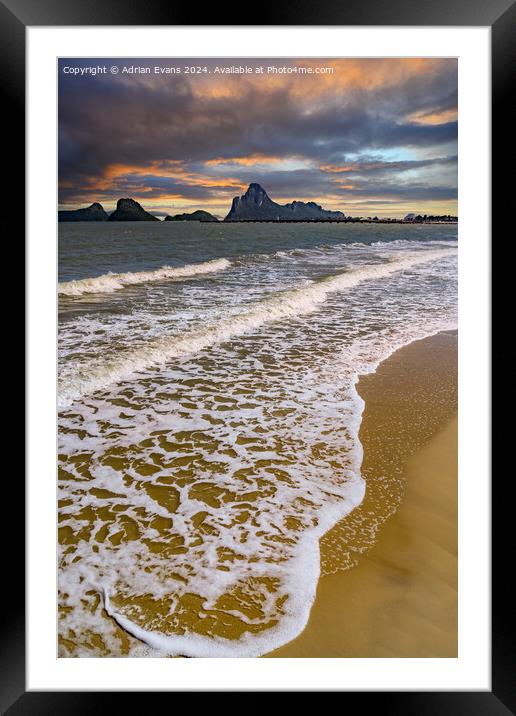 Ao Noi Beach Sunset Thailand  Framed Mounted Print by Adrian Evans