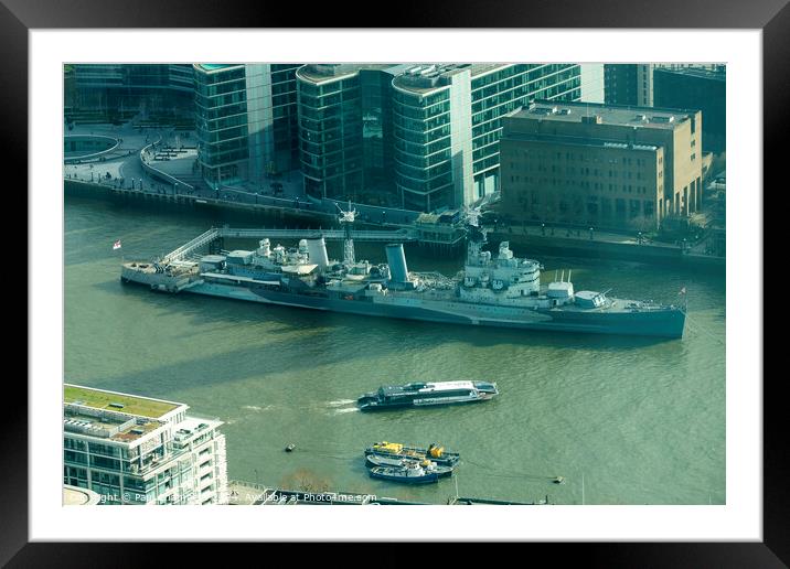 HMS Belfast on the Thames Framed Mounted Print by Paul Chambers