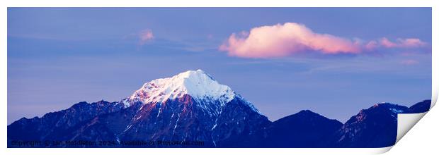 Storzic mountain at sunset Print by Ian Middleton