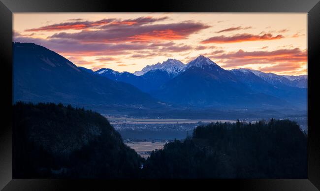 View across to the Kamnik Alps from Mala Osojnica Framed Print by Ian Middleton