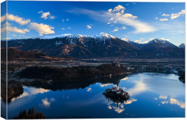 Lake Bled from Mala Osojnica Canvas Print by Ian Middleton