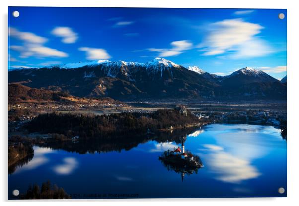 Lake Bled from Mala Osojnica Acrylic by Ian Middleton