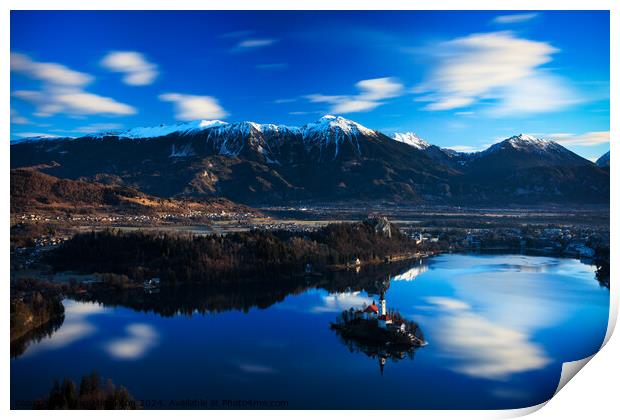 Lake Bled from Mala Osojnica Print by Ian Middleton