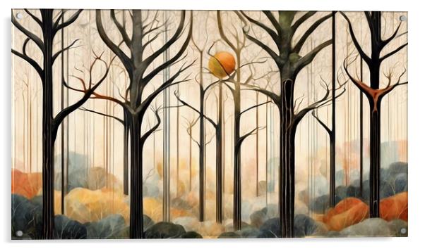 Forest of Bare Trees. Acrylic by Anne Macdonald