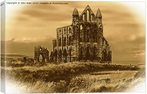 Whitby Abbey (Digital Art) Canvas Print by John Wain