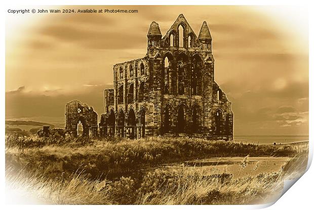 Whitby Abbey (Digital Art) Print by John Wain