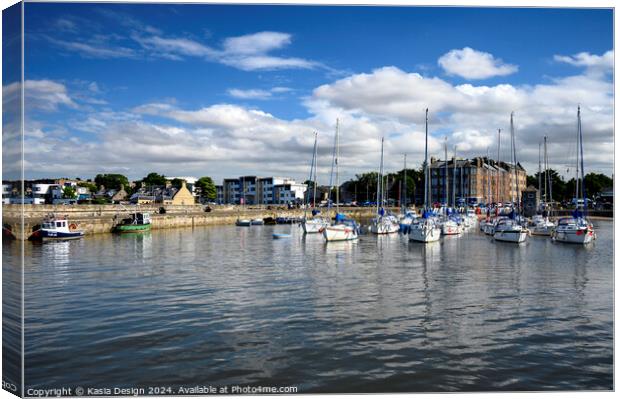 Tranquil Fisherrow Harbour, Musselburgh Canvas Print by Kasia Design