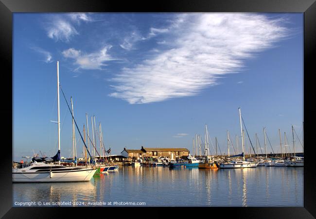 Boats Lyme Regis Harbour Framed Print by Les Schofield