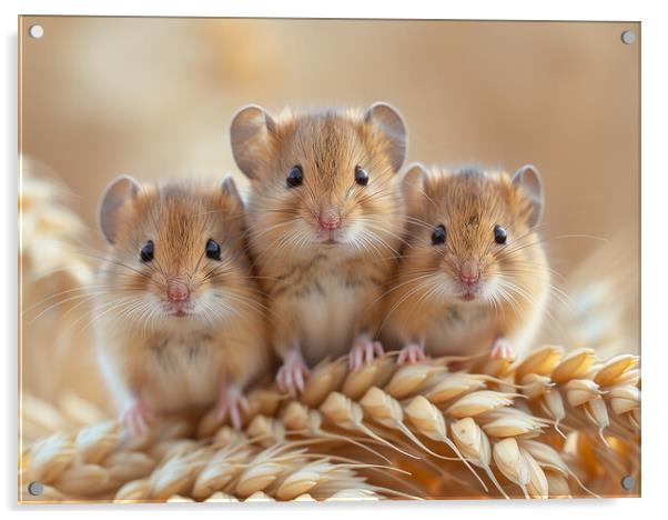 Harvest Mice Acrylic by Steve Smith