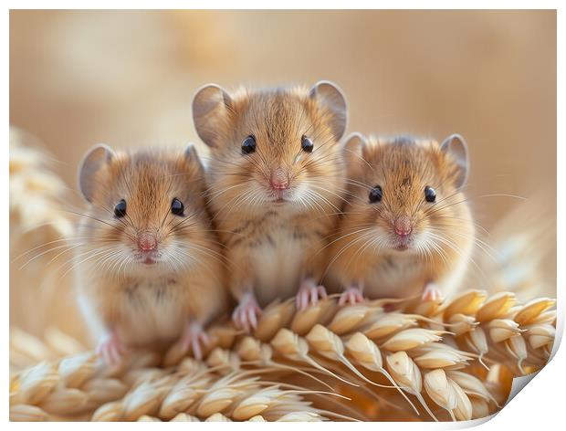 Harvest Mice Print by Steve Smith
