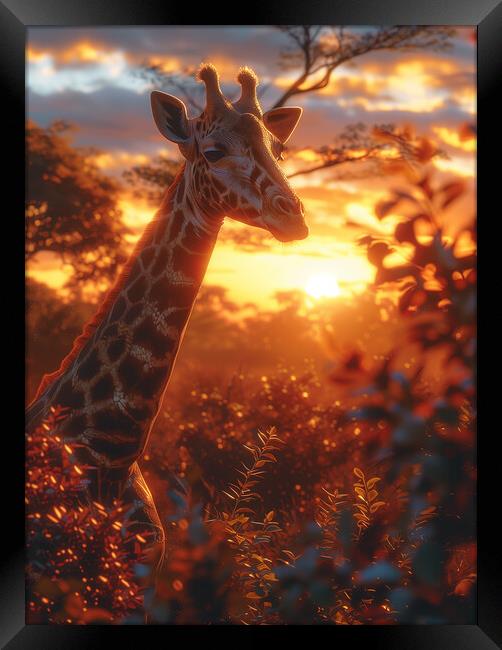 Giraffe Framed Print by T2 
