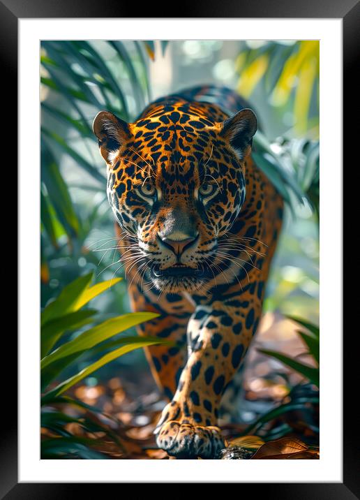 Jaguar Framed Mounted Print by T2 