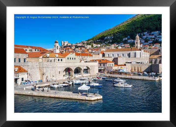 Early morning in Dubrovnik harbour, Croatia Framed Mounted Print by Angus McComiskey