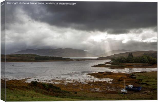 Stormy clouds over Loch Hourn Canvas Print by Derek Daniel