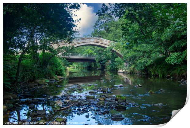 Beggar's Bridge and the River Esk, Glaisdale Print by Colin Green