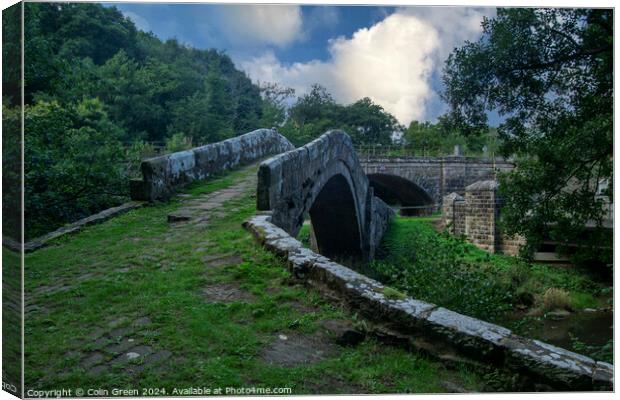 Three Bridges at Glaisdale Canvas Print by Colin Green