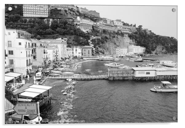  Sorrento Marina Grande Monochrome Acrylic by Diana Mower