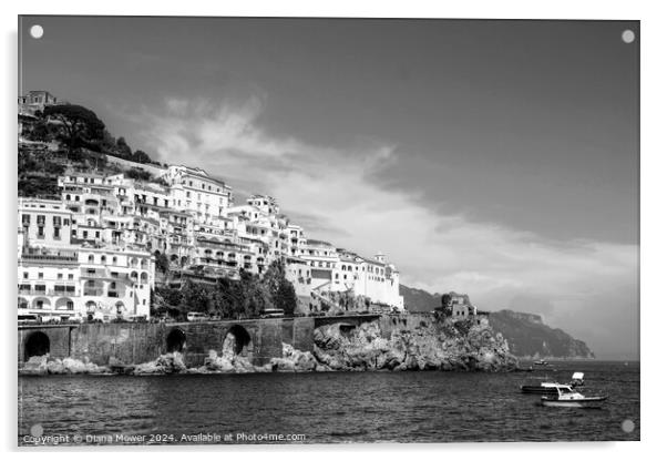 Amalfi Italy Monochrome Acrylic by Diana Mower