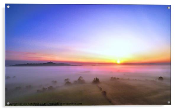 Glastonbury Morning Glory Acrylic by Les Schofield
