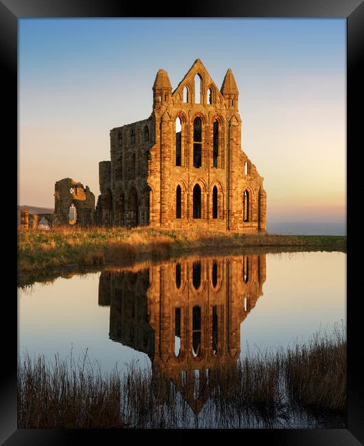 Whitby Abbey Sunrise  Framed Print by Anthony McGeever