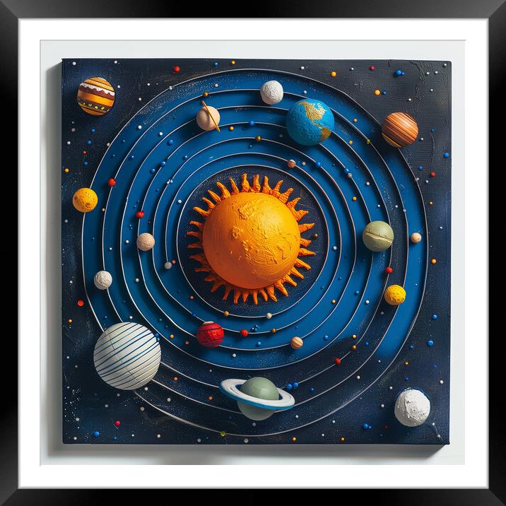 The Planets revolve around our Sun Framed Mounted Print by T2 