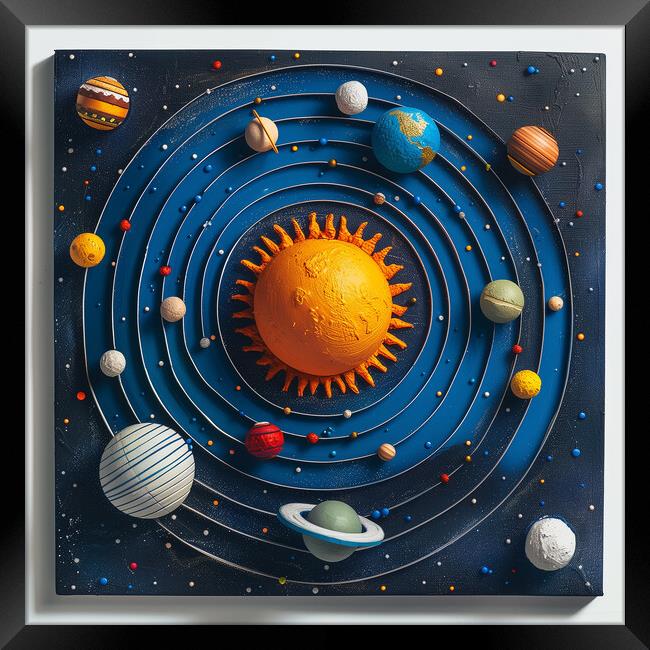 The Planets revolve around our Sun Framed Print by T2 