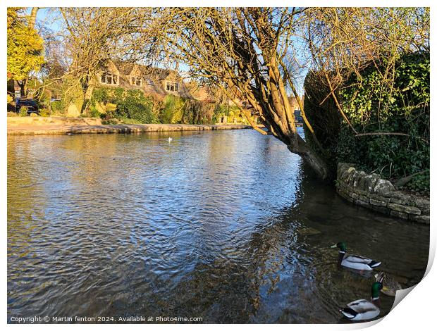 Riversidebourton on the water  Print by Martin fenton