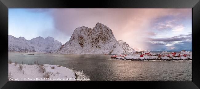 Hamnoy on Lofoten, Wiev over the small town, Norway Framed Print by Frank Bach