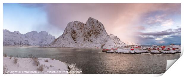 Hamnoy on Lofoten, Wiev over the small town, Norway Print by Frank Bach