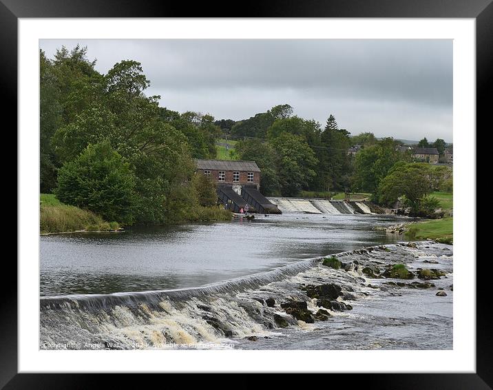 Hydroelectric station  and weir at Linton falls Framed Mounted Print by Angela Wallace