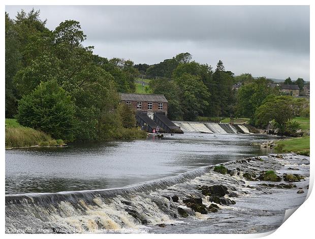 Hydroelectric station  and weir at Linton falls Print by Angela Wallace