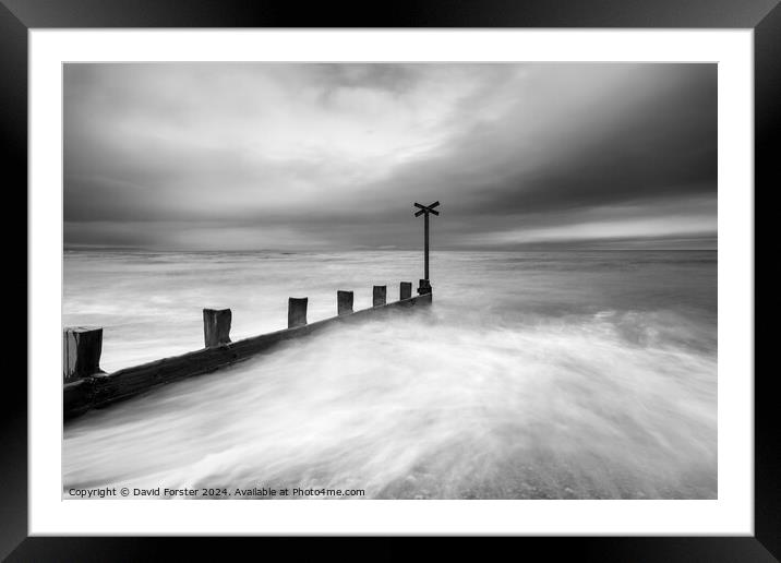 Stormy Seas and Moody Skies over Findhorn Bay, Scotland Framed Mounted Print by David Forster