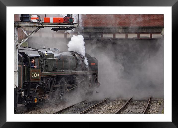 Steam locomotive 70000 Britannia. Framed Mounted Print by David Birchall