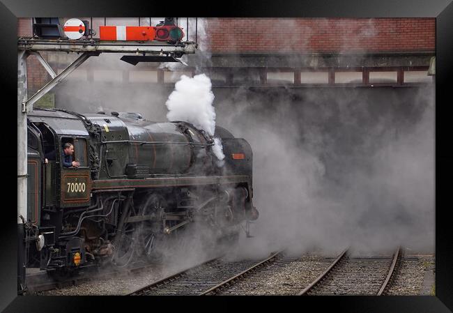 Steam locomotive 70000 Britannia. Framed Print by David Birchall