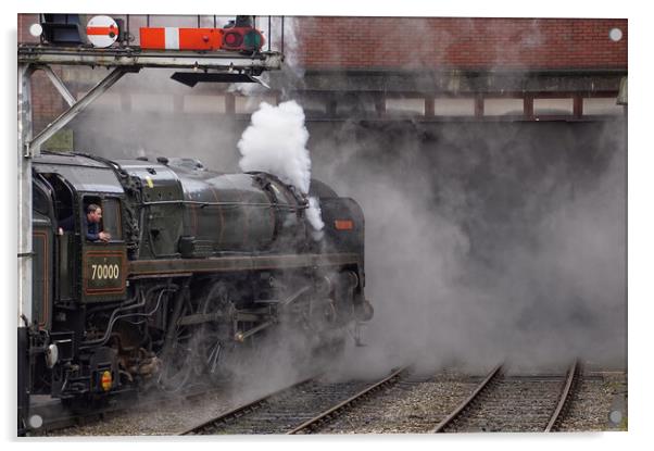 Steam locomotive 70000 Britannia. Acrylic by David Birchall
