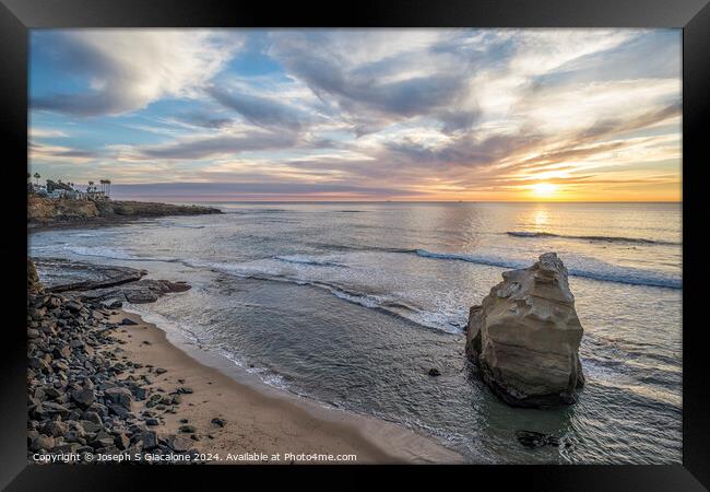 A Winter Sunset at Sunset Cliffs Framed Print by Joseph S Giacalone