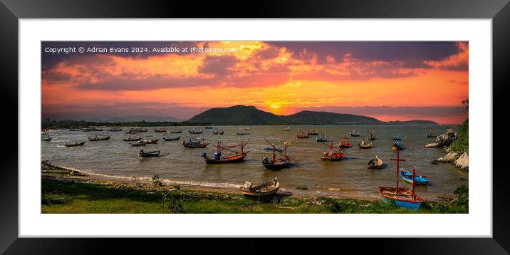 Ao Manao Harbour Thailand Framed Mounted Print by Adrian Evans