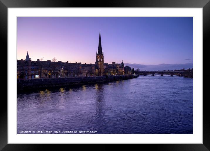 The Fair City of Perth at Dusk Framed Mounted Print by Kasia Design