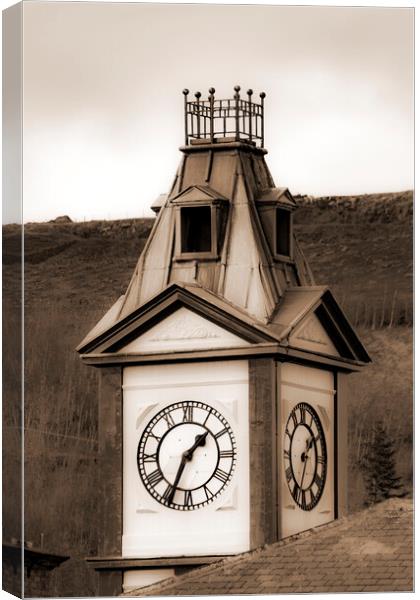 Marsden Clock Tower - Sepia Canvas Print by Glen Allen