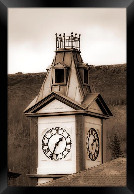 Marsden Clock Tower - Sepia Framed Print by Glen Allen