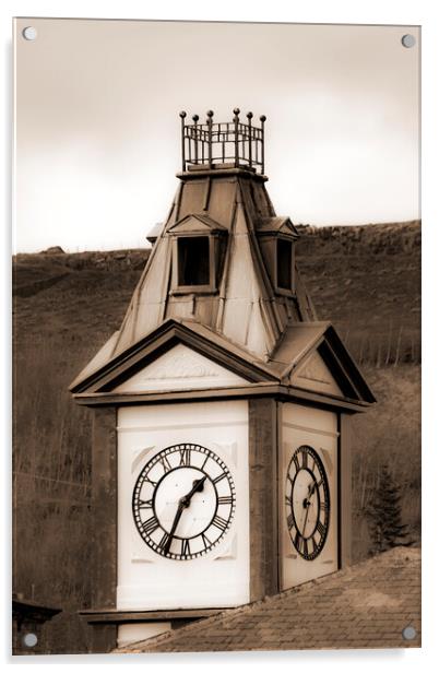 Marsden Clock Tower - Sepia Acrylic by Glen Allen