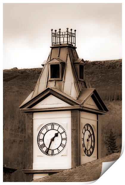 Marsden Clock Tower - Sepia Print by Glen Allen