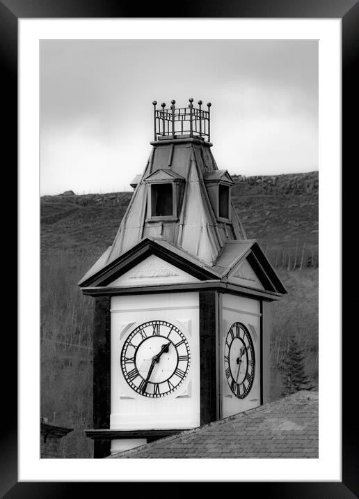 Marsden Clock Tower - Mono Framed Mounted Print by Glen Allen