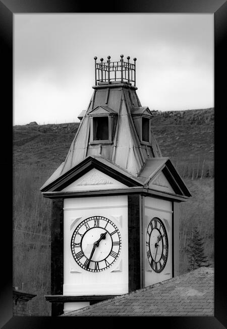 Marsden Clock Tower - Mono Framed Print by Glen Allen